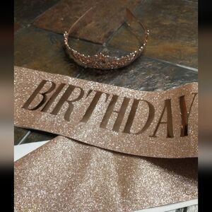 Birthday Queen Glitter Sash and Tiara Set